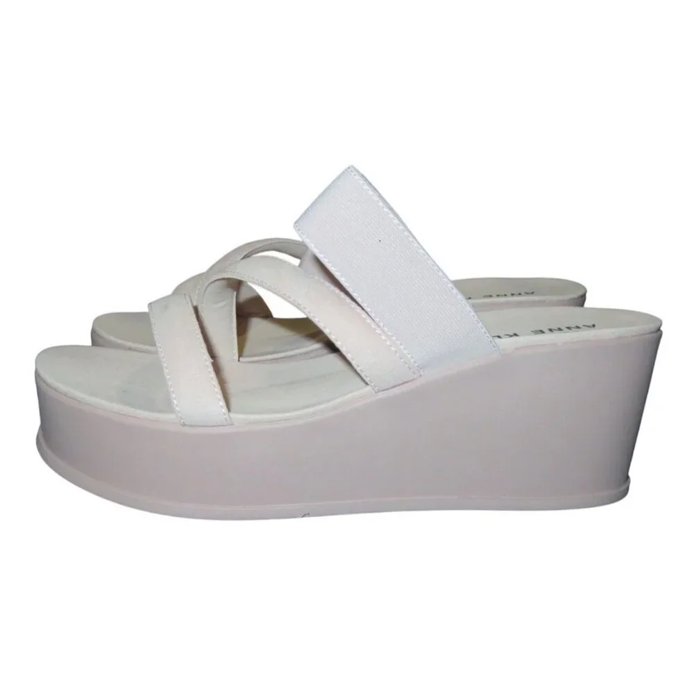 Anne Klein Pink Akvie Vegan Leather Strappy Platform Wedge Sandals size 9.5